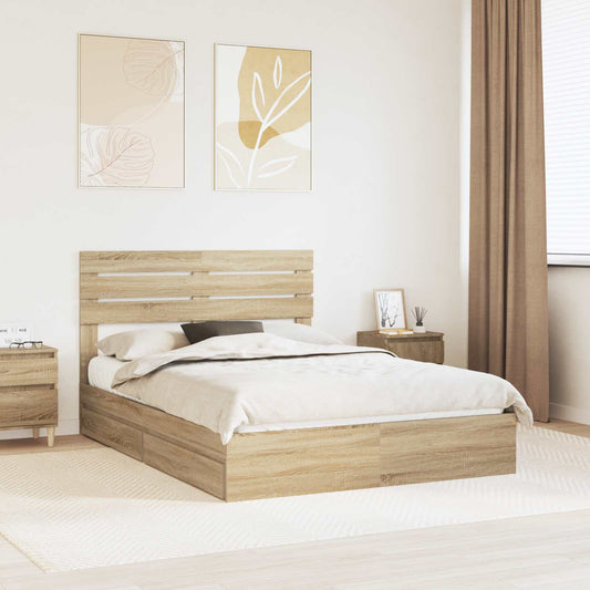 Postel S Úložným Prostorem S Čelo Sonoma Dub 140 X 190 Cm