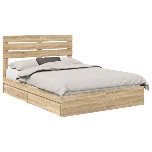 Postel S Úložným Prostorem S Čelo Sonoma Dub 140 X 190 Cm