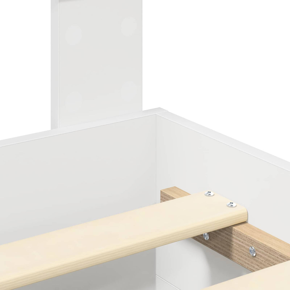 Rám Postele Se Zásuvkou Bílá 140 X 190 Cm Kompozitní Dřevo
