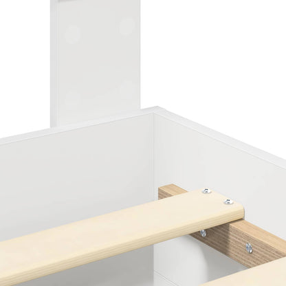 Rám Postele Se Zásuvkou Bílá 140 X 190 Cm Kompozitní Dřevo