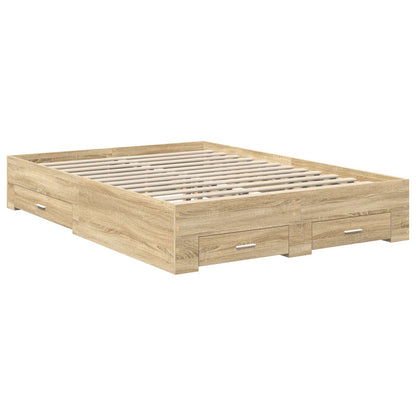 Rám Postele S Čelo Sonoma Dub 140 X 190 Cm Kompozitní Dřevo