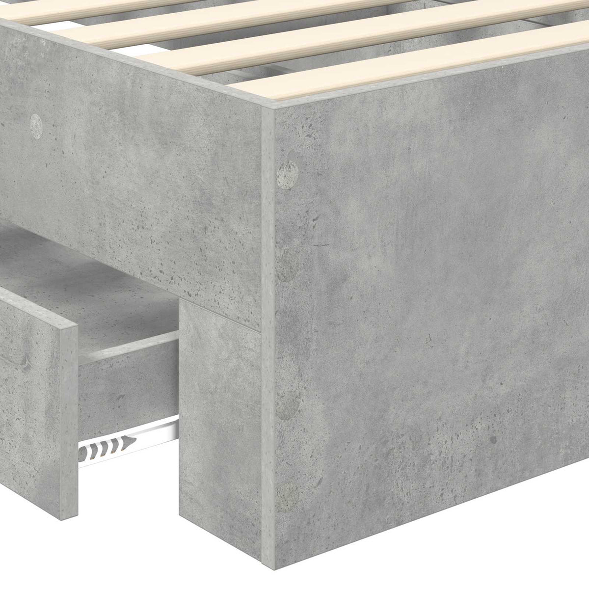 Rám Postele Se Zásuvkou Betonově Šedá A Stříbrná 70 X 190 Cm