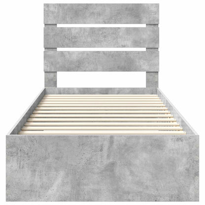 Rám Postele Se Zásuvkou Betonově Šedá A Stříbrná 70 X 190 Cm