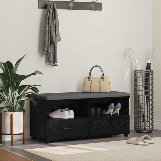 Chodbičková Lavice S Polštářem Černý Dub 100 X 38 X 46 Cm