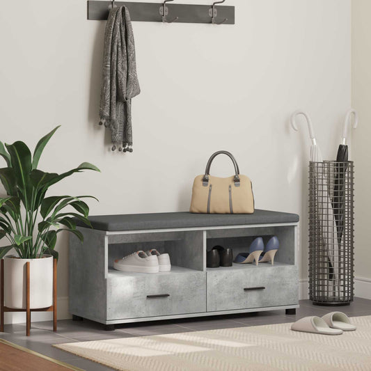 Chodbičková Lavice S Polštářem Betonově Šedá 100 X 38 X 46 Cm