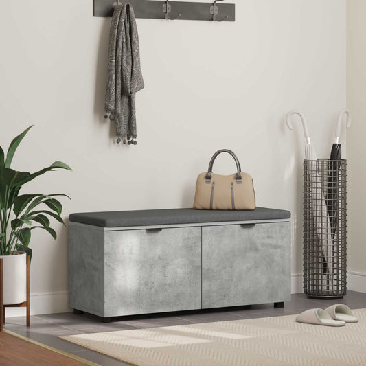 Chodbičková Lavice S Polštářem Betonově Šedá 100 X 38 X 46 Cm