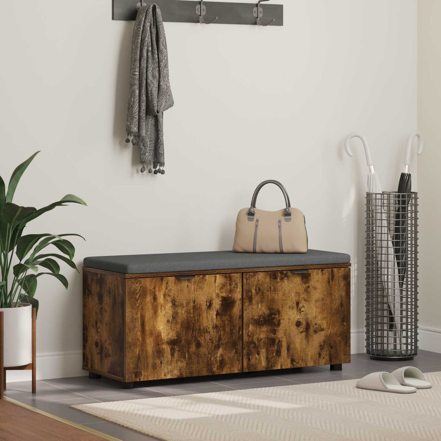 Chodbičková Lavice S Polštářem Uzený Dub 100 X 38 X 46 Cm
