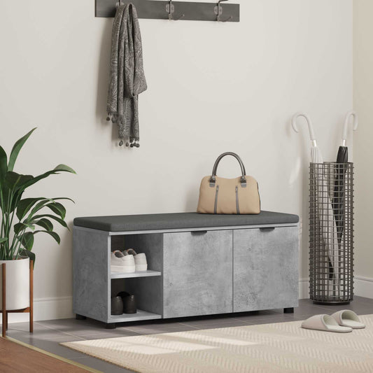 Chodbičková Lavice S Polštářem Betonově Šedá 100 X 38 X 46 Cm