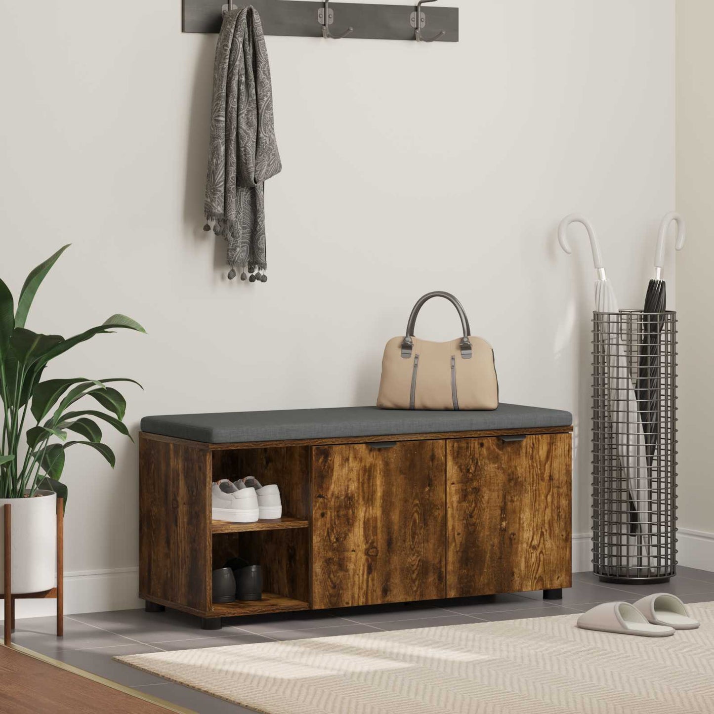 Chodbičková Lavice S Polštářem Uzený Dub 100 X 38 X 46 Cm