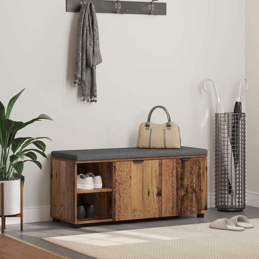 Chodbičková Lavice S Polštářem Staré Dřevo 100 X 38 X 46 Cm