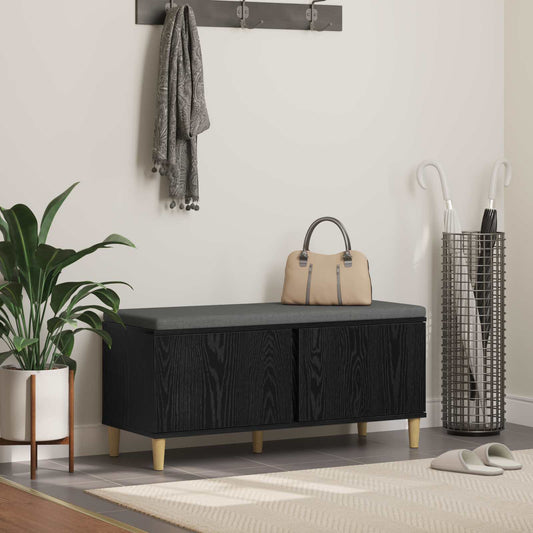 Chodbičková Lavice S Polštářem Černý Dub 100 X 38 X 46 Cm