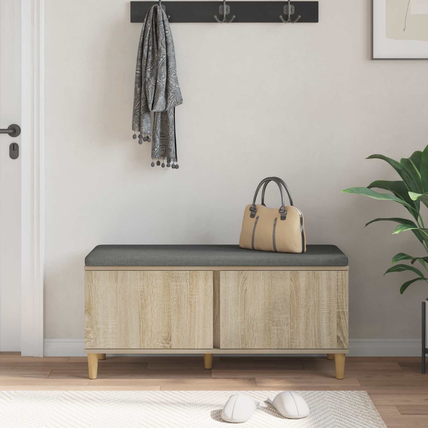 Chodbičková Lavice S Polštářem Sonoma Dub 100 X 38 X 46 Cm