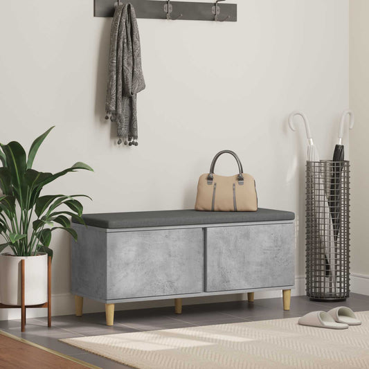 Chodbičková Lavice S Polštářem Betonově Šedá 100 X 38 X 46 Cm