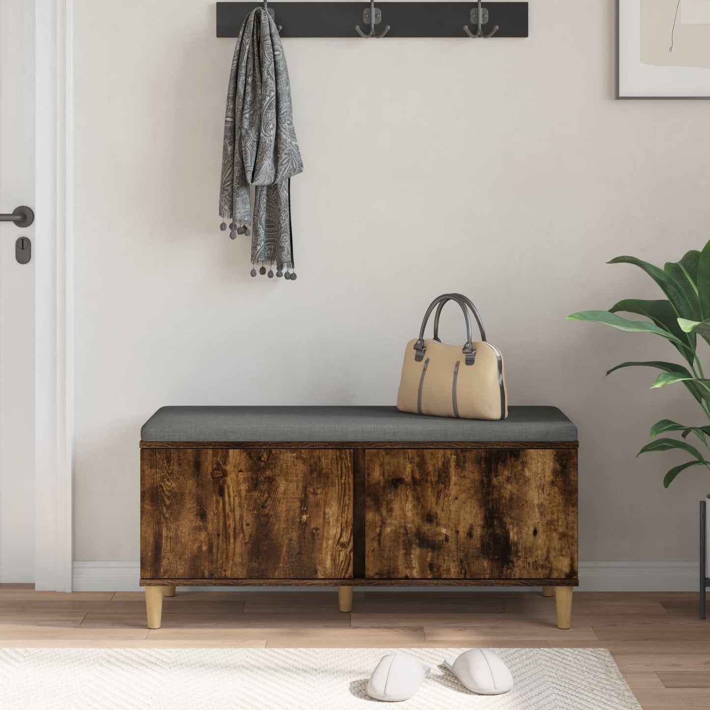 Chodbičková Lavice S Polštářem Uzený Dub 100 X 38 X 46 Cm
