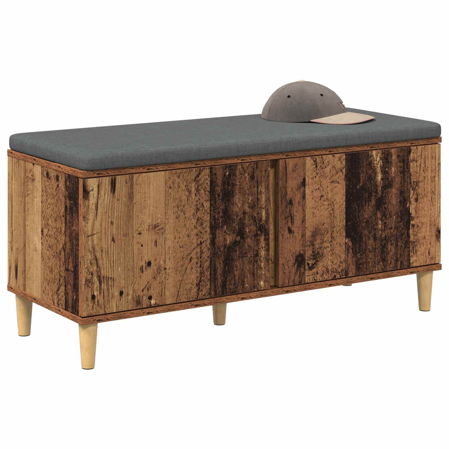 Chodbičková Lavice S Polštářem Staré Dřevo 100 X 38 X 46 Cm