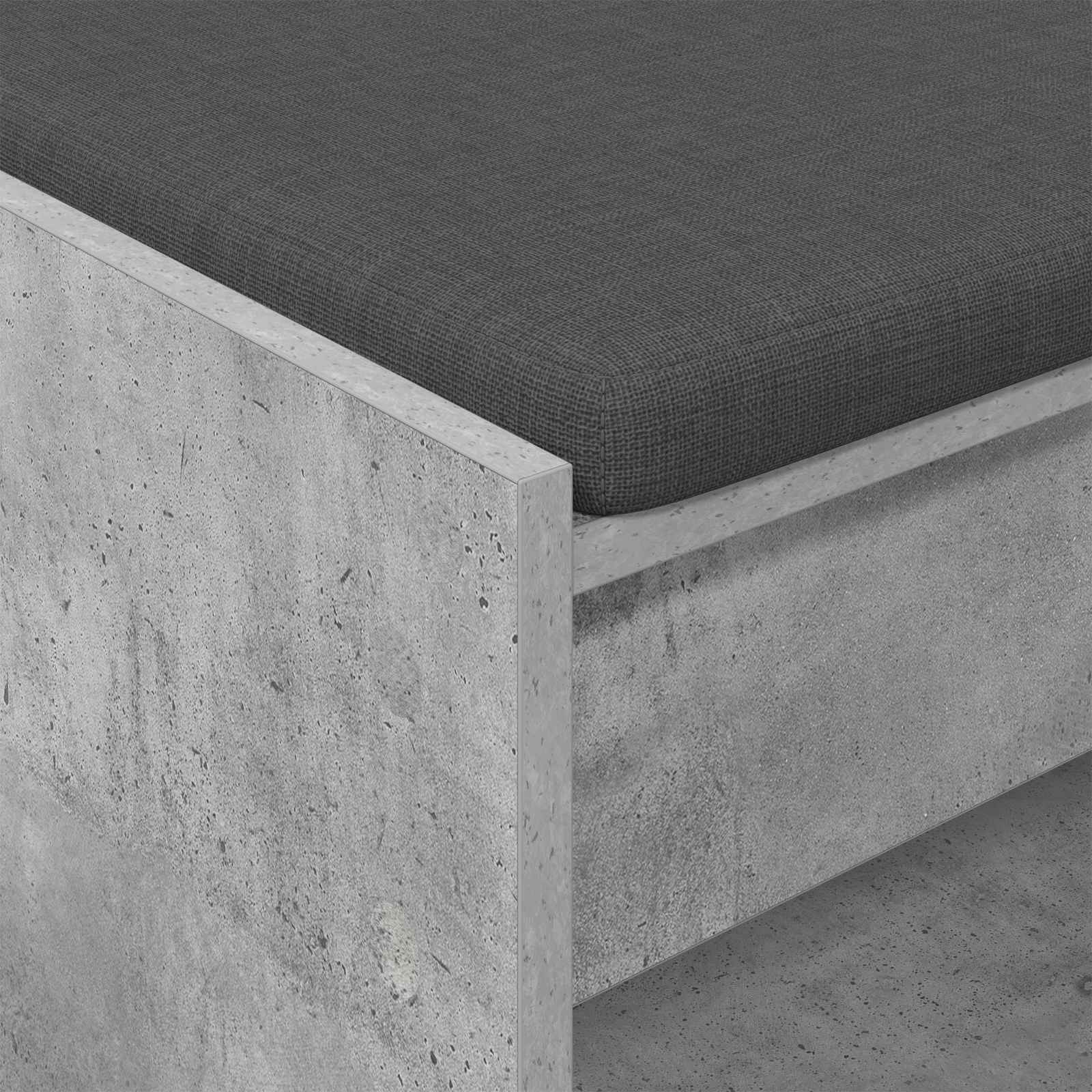 Chodbičková Lavice S Polštářem Betonově Šedá 63 X 38 X 45 Cm
