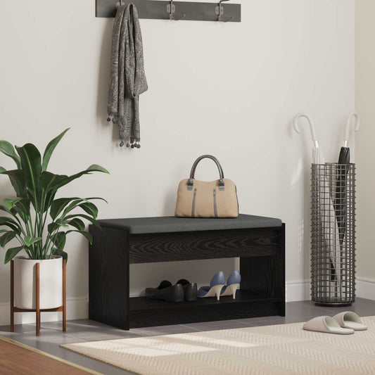 Chodbičková Lavice S Polštářem Černý Dub 83 X 38 X 45 Cm