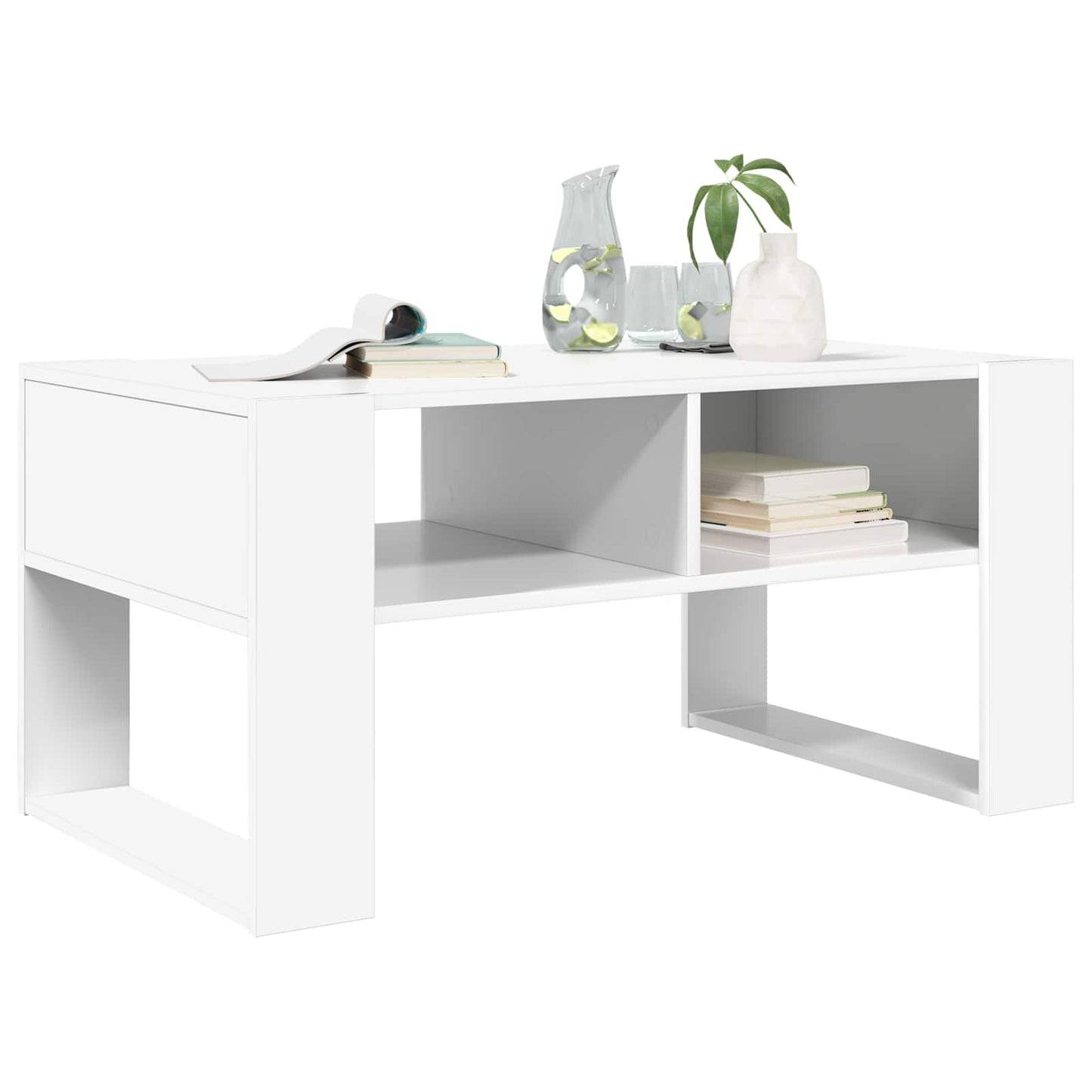 Konferenční Stolek Bílá 92 X 53 X 45 Cm Kompozitní Dřevo