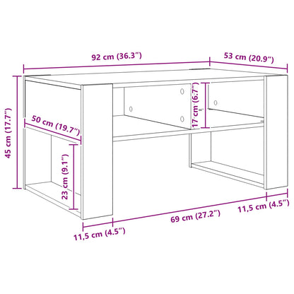 Konferenční Stolek Černý Dub 92 X 53 X 45 Cm Kompozitní Dřevo