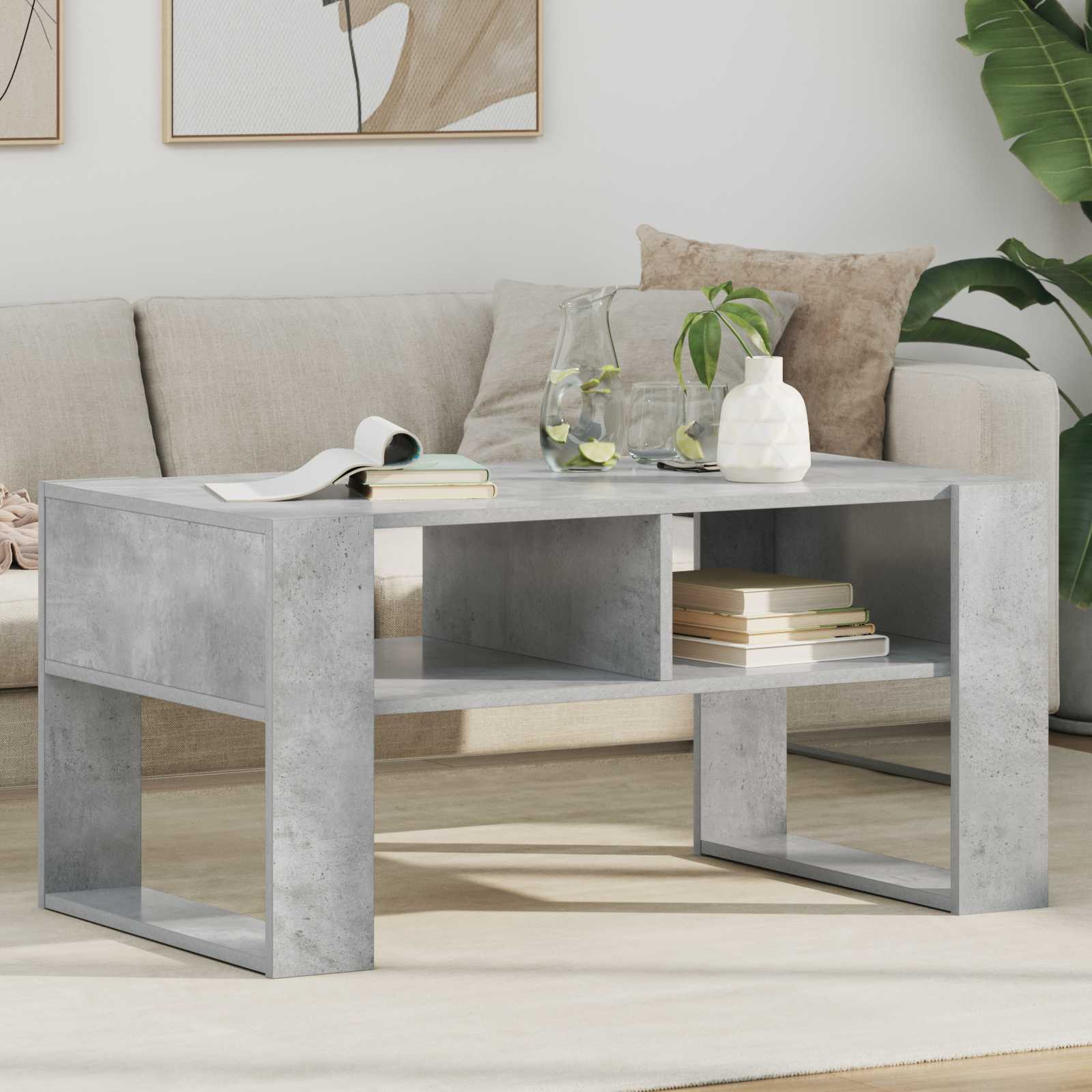 Konferenční Stolek Betonově Šedá 92 X 53 X 45 Cm