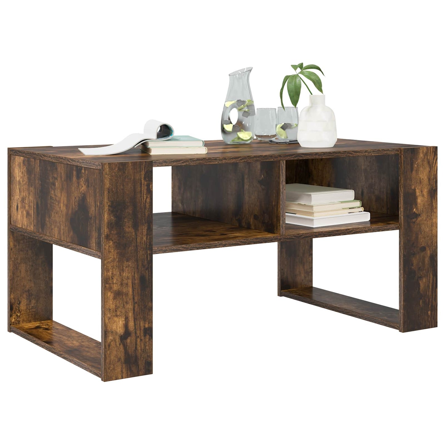 Konferenční Stolek Kouřový Dub 92 X 53 X 45 Cm Kompozitní Dřevo