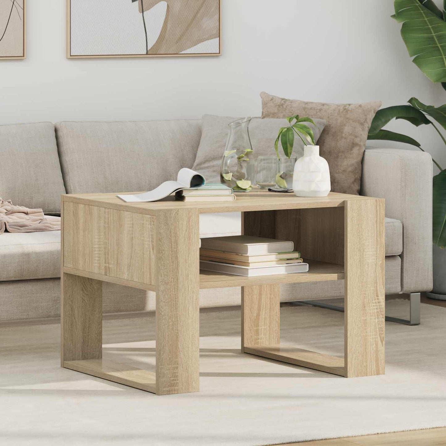 Konferenční Stolek Sonoma Dub 66 X 53 X 45 Cm Kompozitní Dřevo