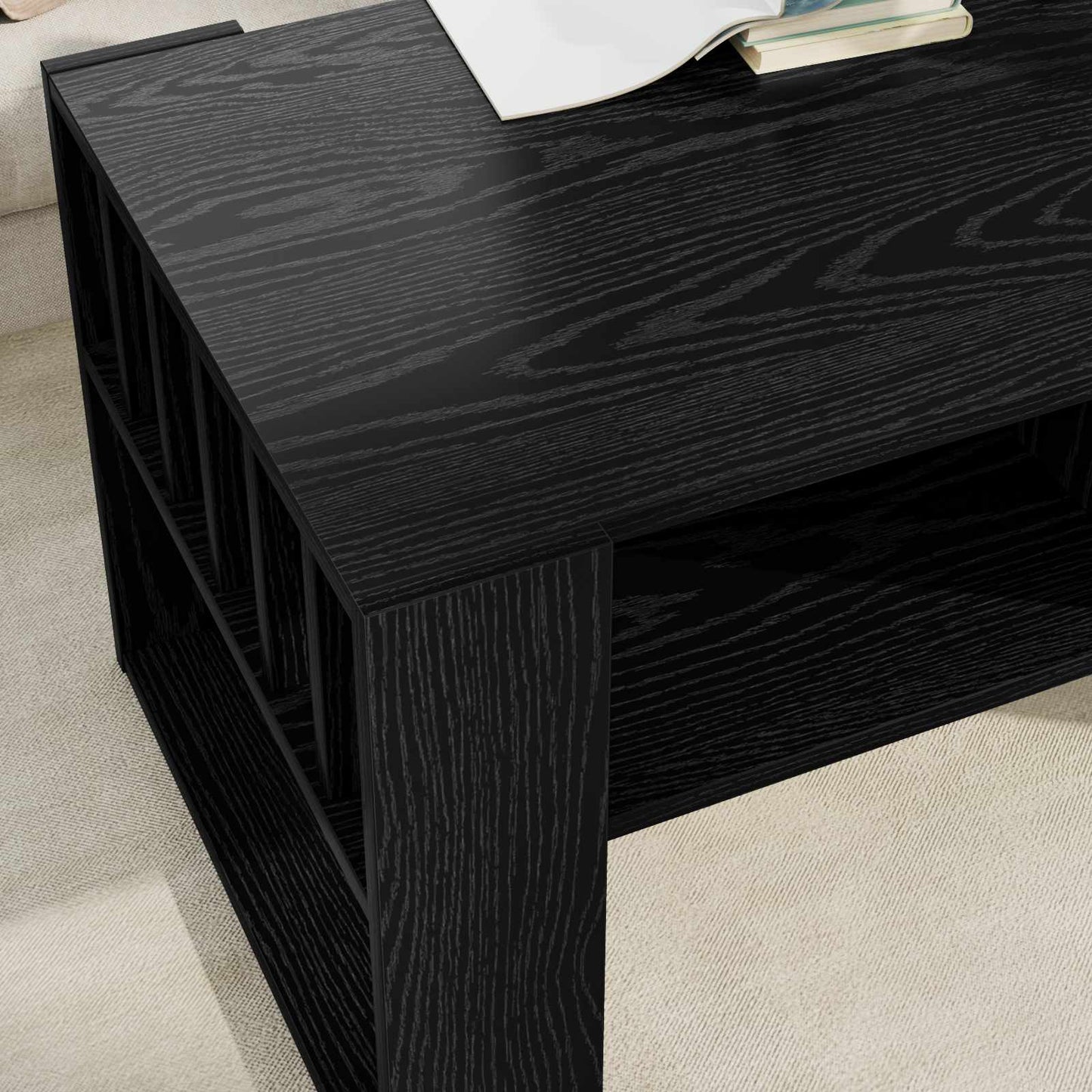 Konferenční Stolek Černý Dub 92 X 49,5 X 45 Cm Kompozitní Dřevo