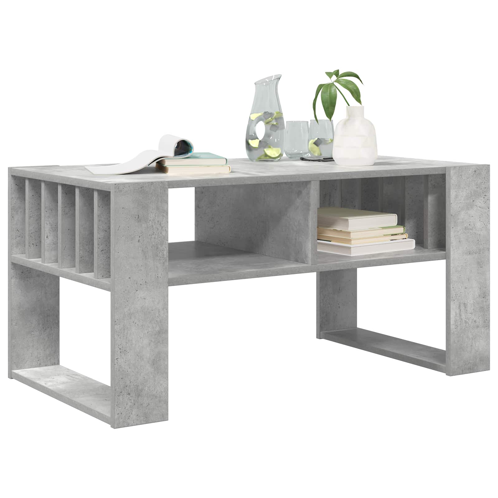 Konferenční Stolek Betonově Šedá 92 X 49,5 X 45 Cm