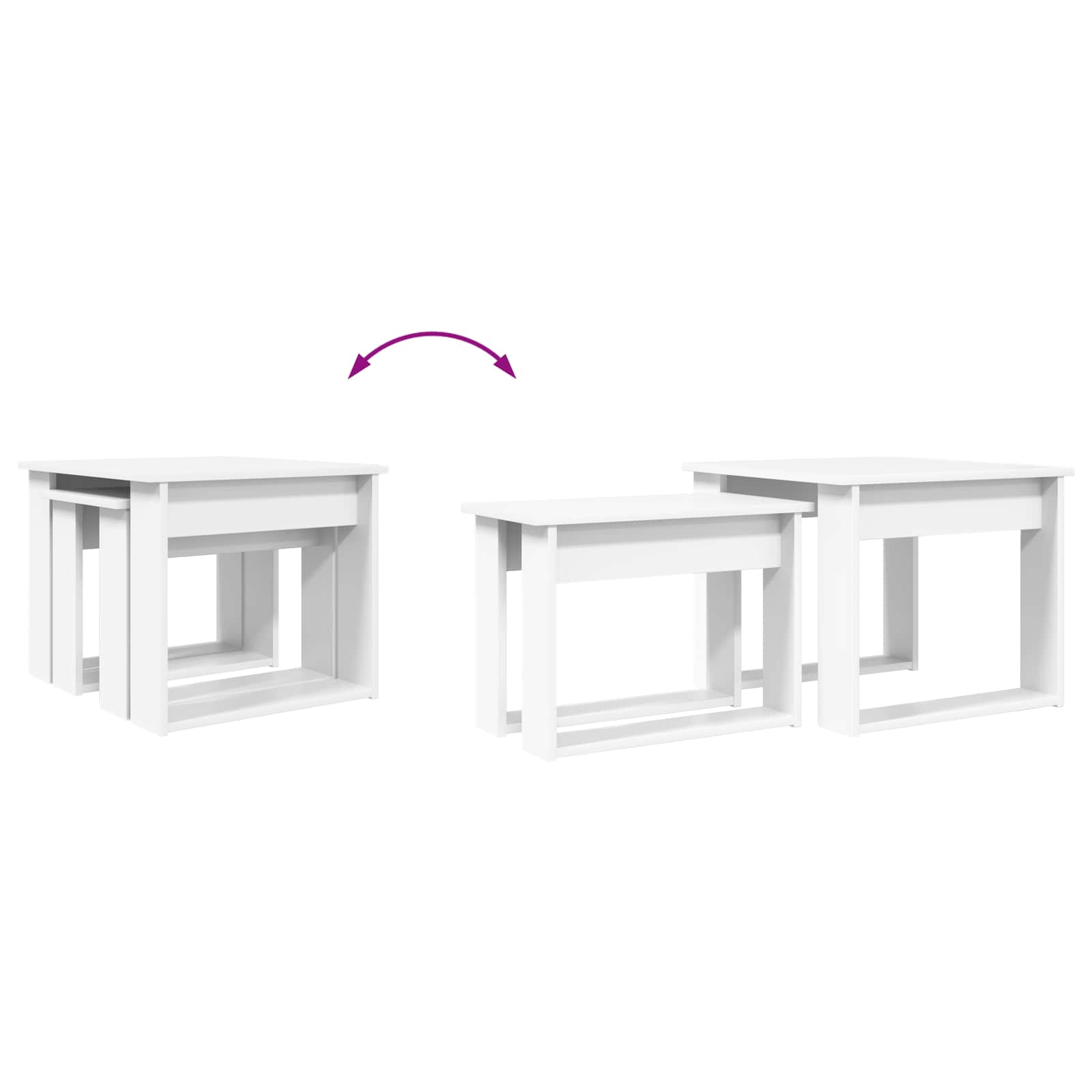 Sada Konferenčních Stolků 2 Pcs Bílá 50 X 52 X 42 Cm