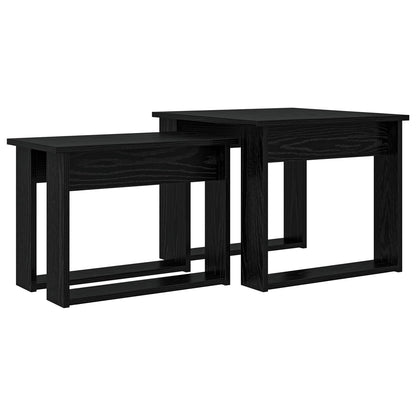 Sada Konferenčních Stolků 2 Pcs Černý Dub 50 X 52 X 42 Cm