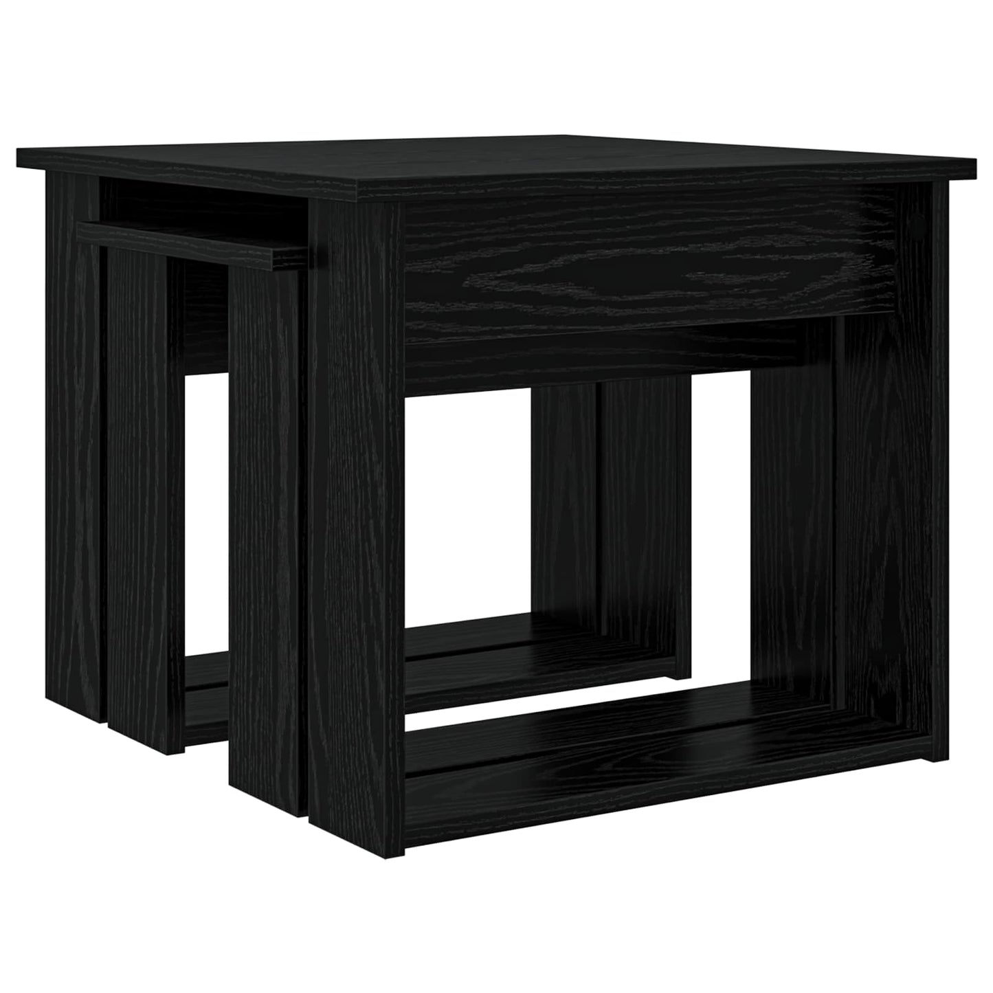 Sada Konferenčních Stolků 2 Pcs Černý Dub 50 X 52 X 42 Cm