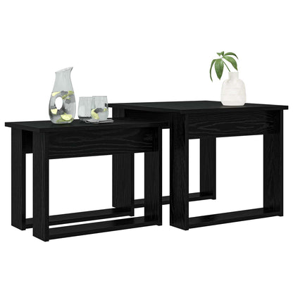Sada Konferenčních Stolků 2 Pcs Černý Dub 50 X 52 X 42 Cm