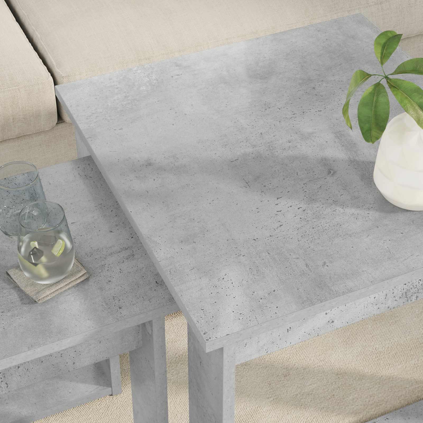 Sada Konferenčních Stolků 2 Pcs Betonově Šedá 50 X 52 X 42 Cm