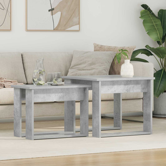 Sada Konferenčních Stolků 2 Pcs Betonově Šedá 50 X 52 X 42 Cm