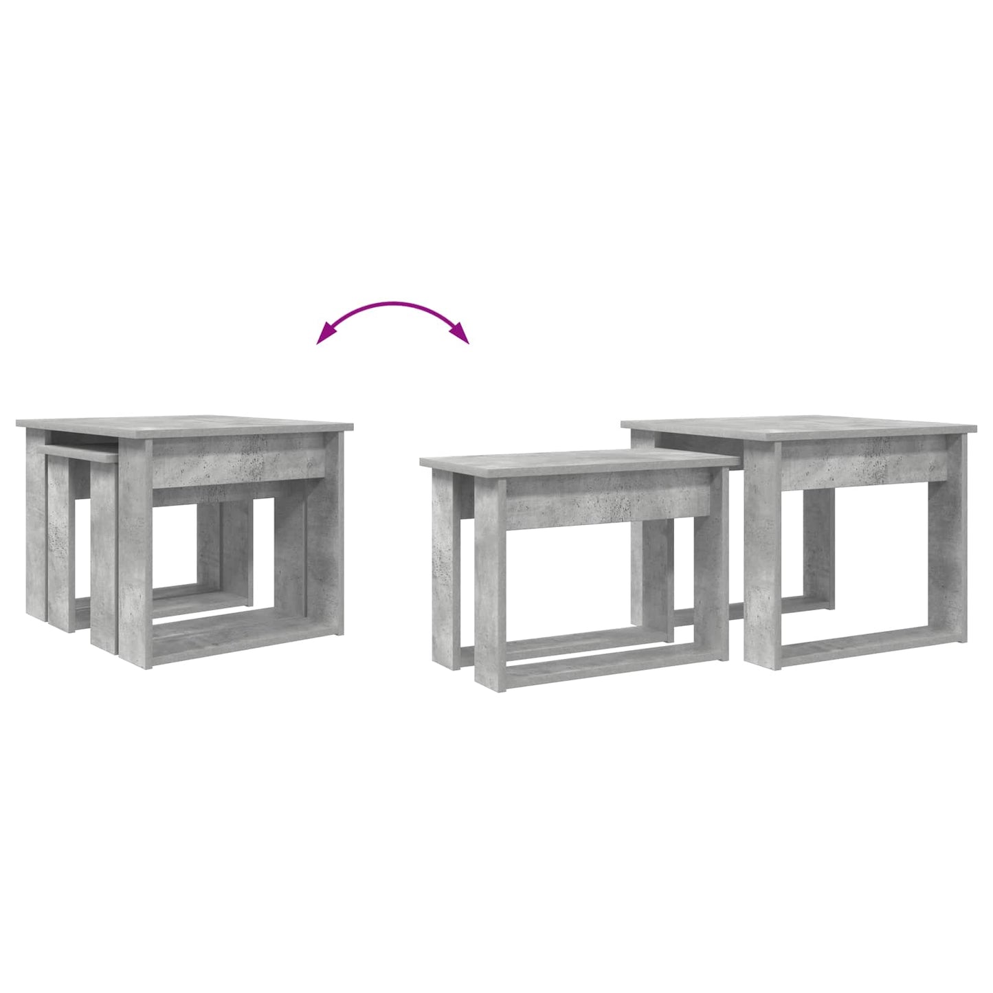 Sada Konferenčních Stolků 2 Pcs Betonově Šedá 50 X 52 X 42 Cm