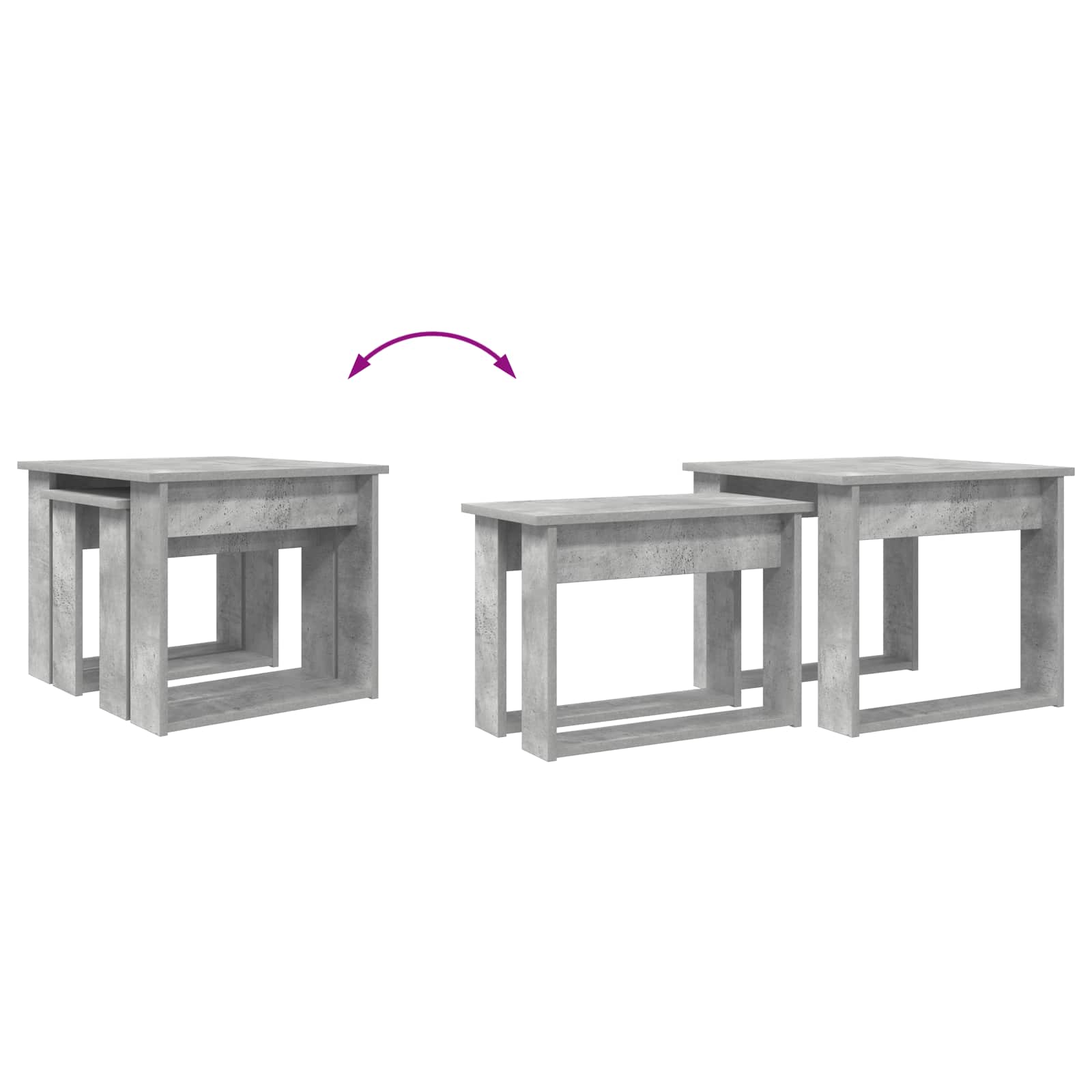 Sada Konferenčních Stolků 2 Pcs Betonově Šedá 50 X 52 X 42 Cm