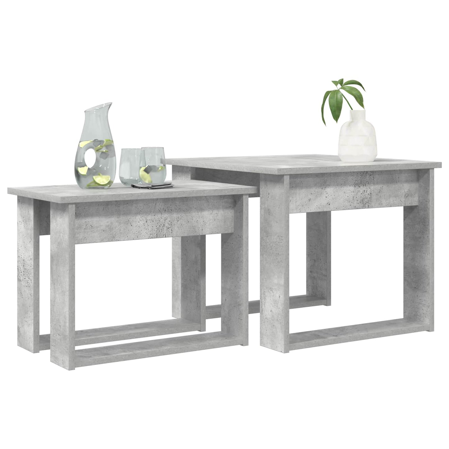 Sada Konferenčních Stolků 2 Pcs Betonově Šedá 50 X 52 X 42 Cm