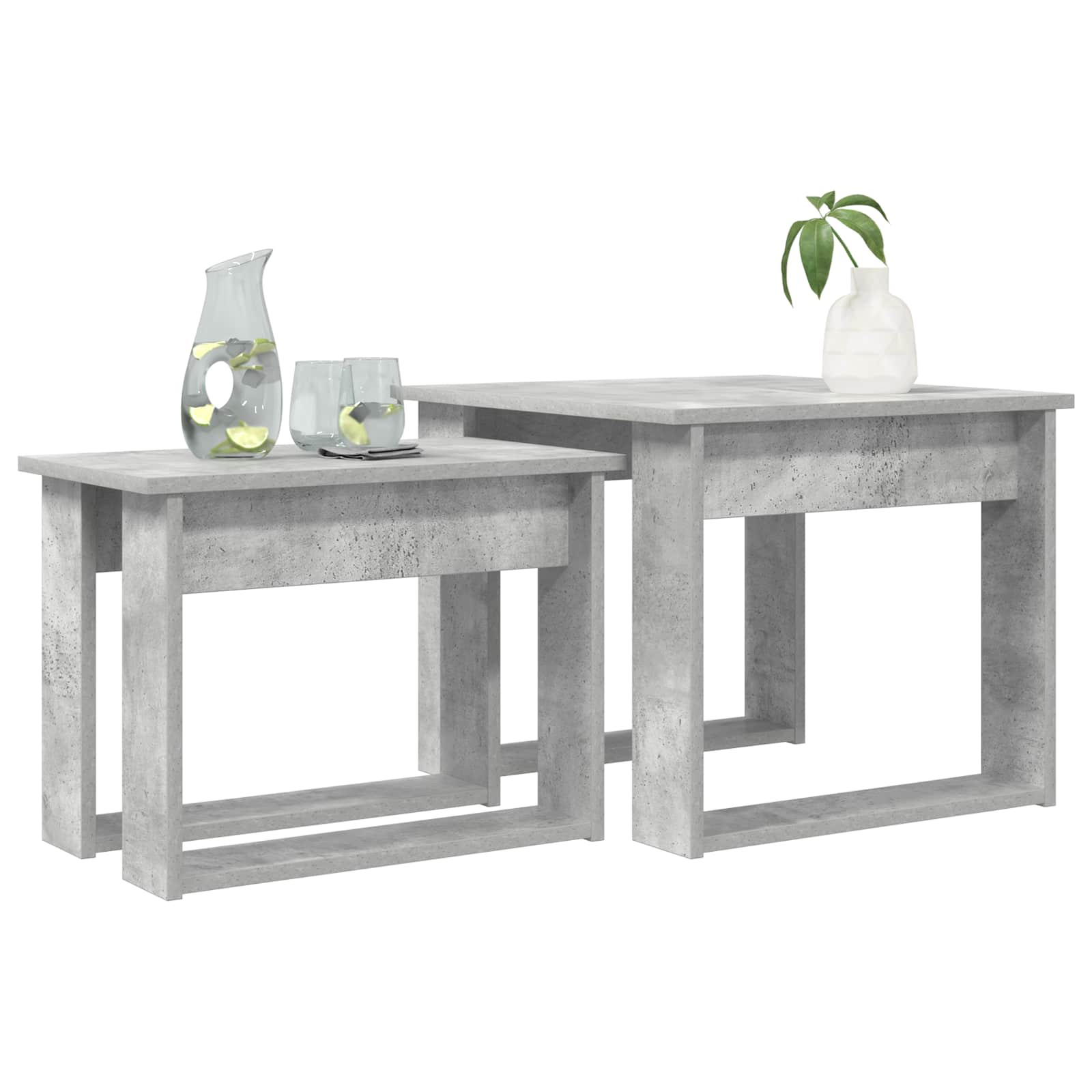Sada Konferenčních Stolků 2 Pcs Betonově Šedá 50 X 52 X 42 Cm