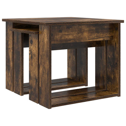 Sada Konferenčních Stolků 2 Pcs Kouřový Dub 50 X 52 X 42 Cm