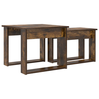 Sada Konferenčních Stolků 2 Pcs Kouřový Dub 50 X 52 X 42 Cm