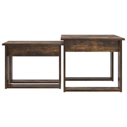 Sada Konferenčních Stolků 2 Pcs Kouřový Dub 50 X 52 X 42 Cm