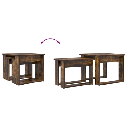 Sada Konferenčních Stolků 2 Pcs Kouřový Dub 50 X 52 X 42 Cm