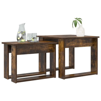 Sada Konferenčních Stolků 2 Pcs Kouřový Dub 50 X 52 X 42 Cm
