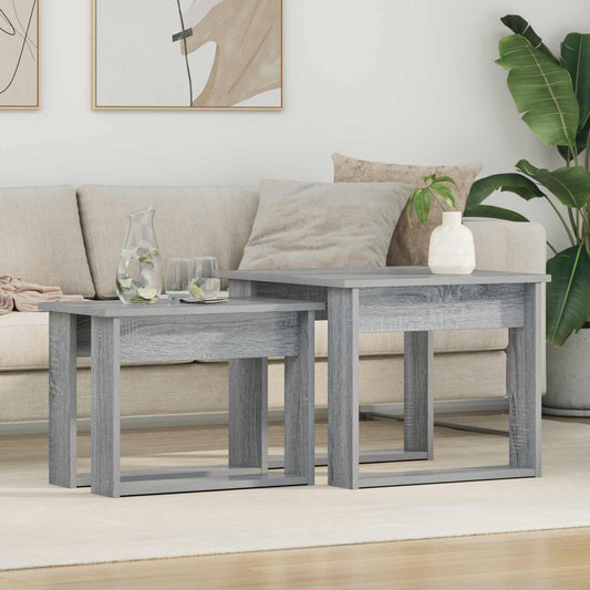 Sada Konferenčních Stolků 2 Pcs Šedá Sonoma 50 X 52 X 42 Cm