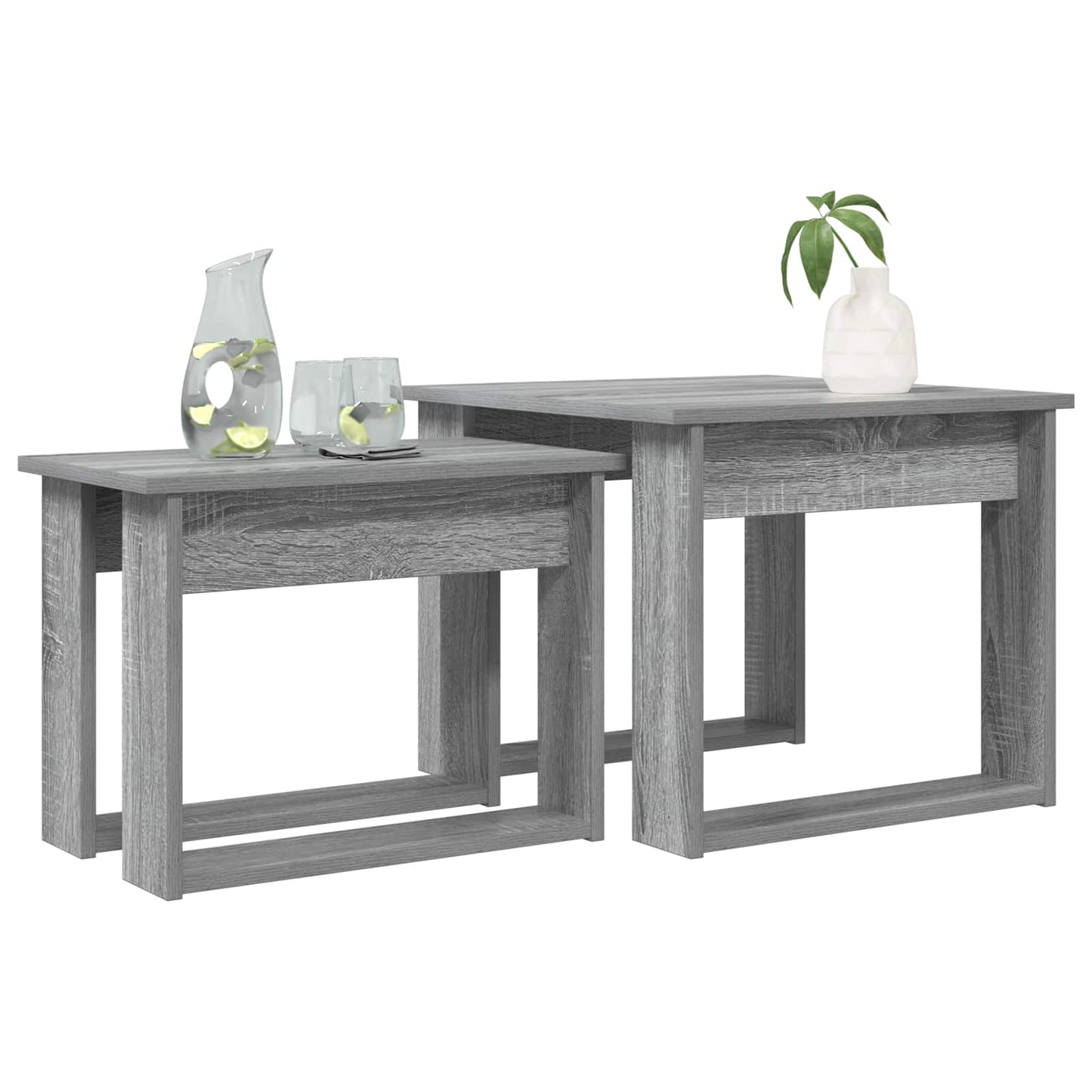 Sada Konferenčních Stolků 2 Pcs Šedá Sonoma 50 X 52 X 42 Cm
