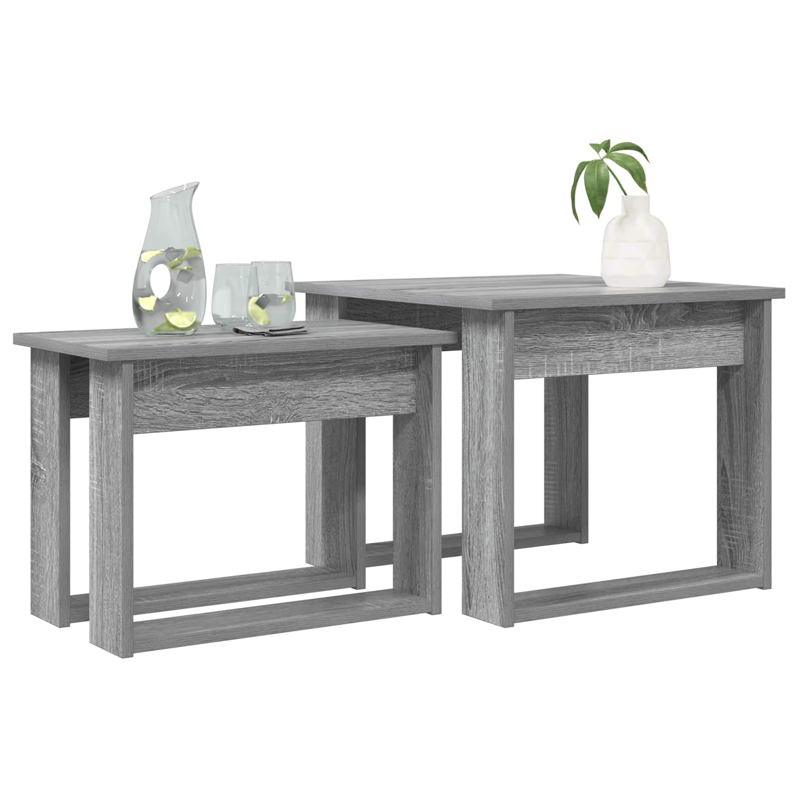 Sada Konferenčních Stolků 2 Pcs Šedá Sonoma 50 X 52 X 42 Cm