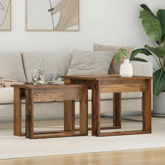 Sada Konferenčních Stolků 2 Pcs Staré Dřevo 50 X 52 X 42 Cm