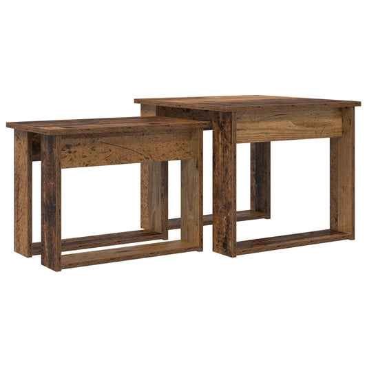 Sada Konferenčních Stolků 2 Pcs Staré Dřevo 50 X 52 X 42 Cm