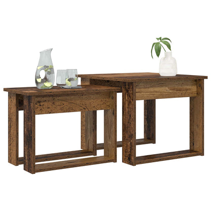 Sada Konferenčních Stolků 2 Pcs Staré Dřevo 50 X 52 X 42 Cm