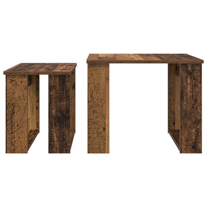 Sada Konferenčních Stolků 2 Pcs Staré Dřevo 50 X 52 X 42 Cm
